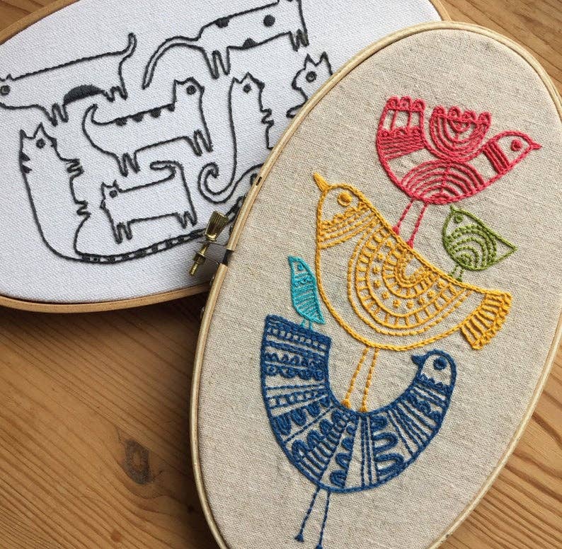 Budgiegoods // Birds Embroidery Kit // Art by Lisa Congdon