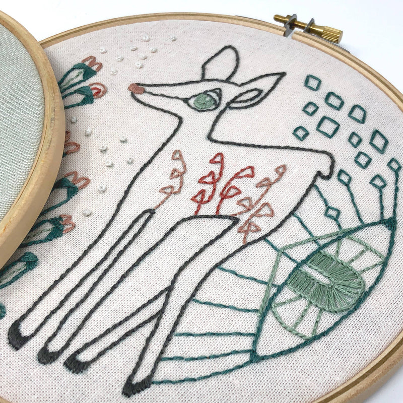 Budgiegoods // Doe Embroidery Kit // Art by Elizabeth Marquis