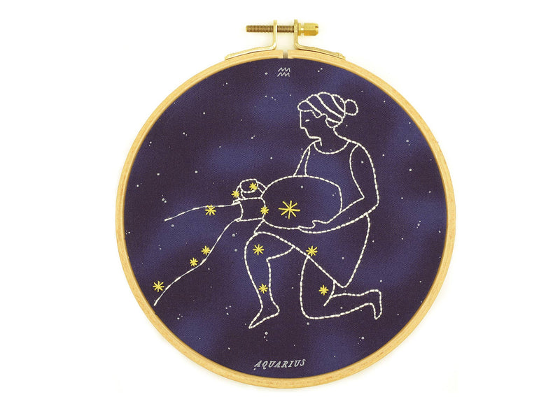 Kiriki Press // Constellation Series // Aquarius - 6" Hoop Kit