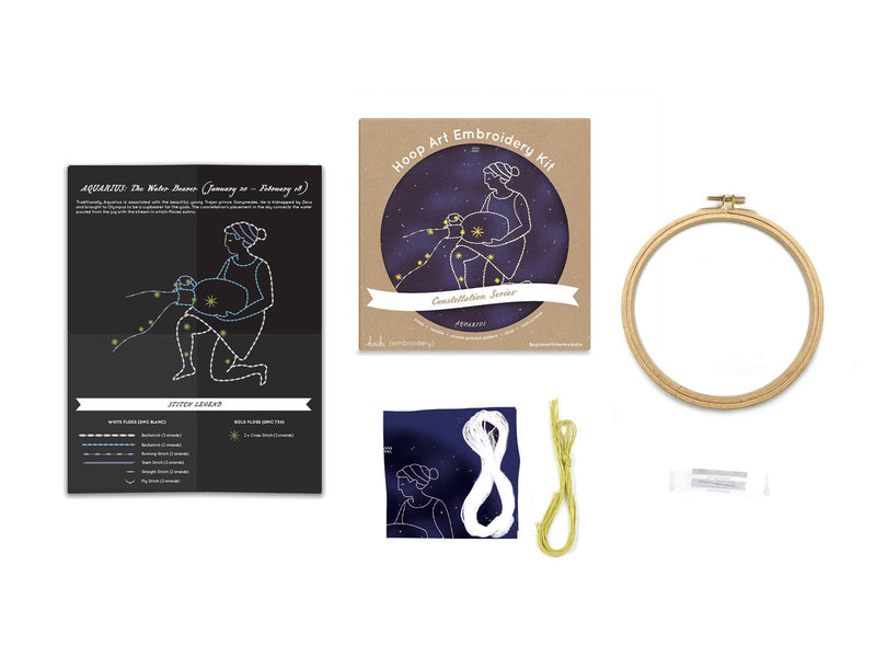 Kiriki Press // Constellation Series // Aquarius - 6" Hoop Kit