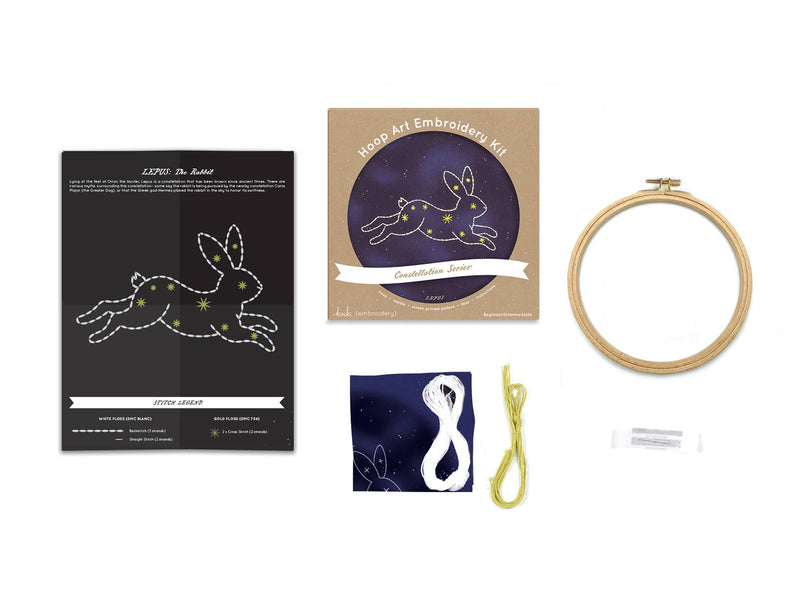 Kiriki Press // Constellation Series // Lepus - 6" Hoop Kit