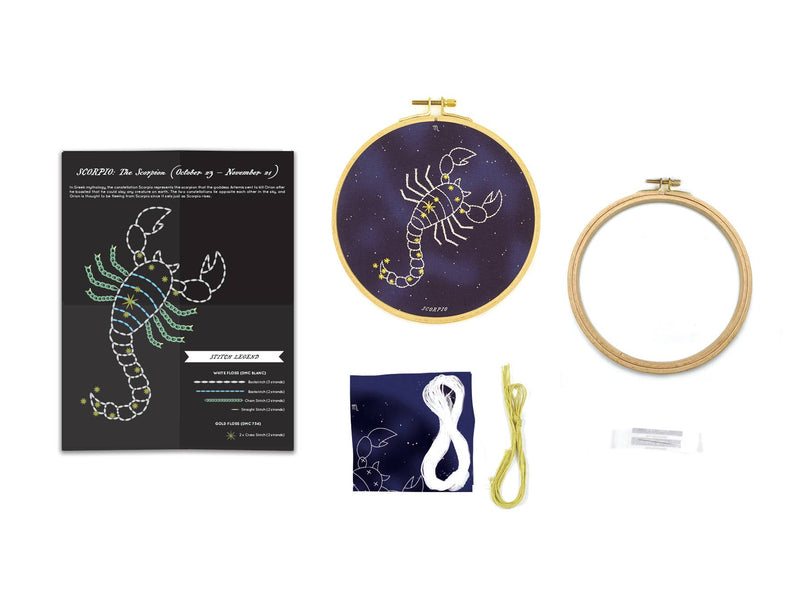 Kiriki Press // Constellation Series // Scorpio - 6" Hoop Kit