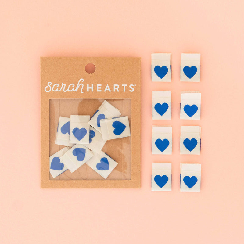 Blue Heart Woven Labels  - Sewing Woven Clothing Label Tags