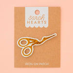 Stork Scissor Iron-On Patch