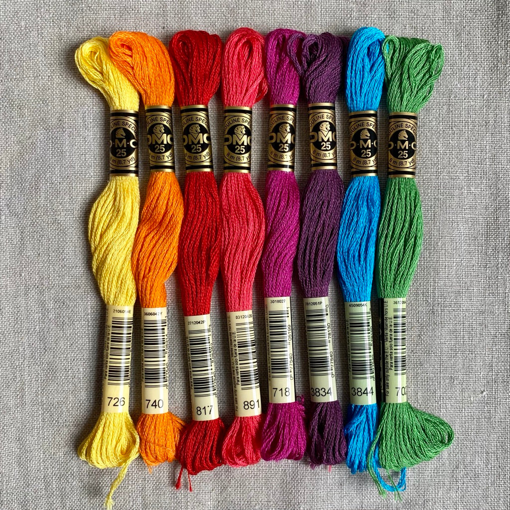 5pcs/lot Silver Gold Thread 19 Colors Embroidery Floss for Cross Stitch Kit  8 Meter Per