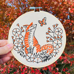 Fox in Phlox Complete Embroidery Kit - Tiny Tomatoes Supply Co.