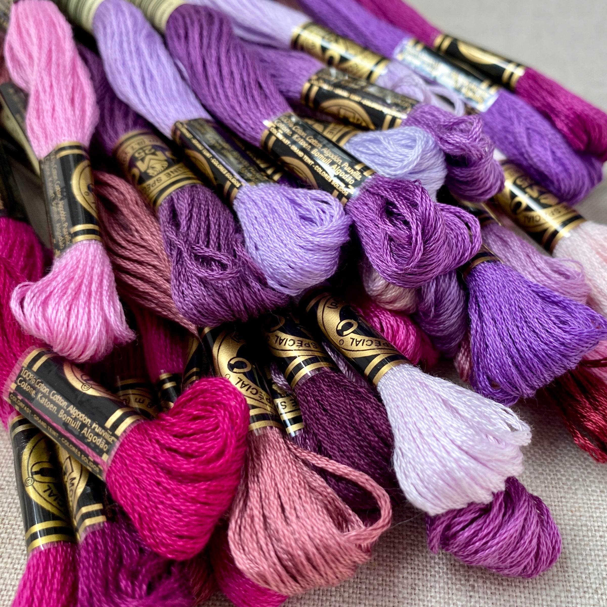 Embroidery Floss, 1 mm, Purple, 6 Bundle