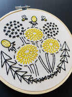 Bee Kind Dandelion Complete Embroidery Kit - Tiny Tomatoes Supply Co.