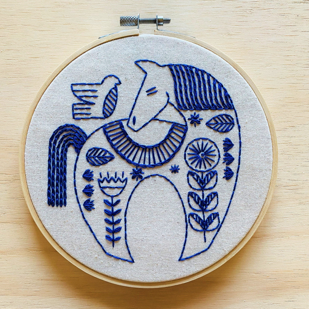Hygge Horse Complete Embroidery Kit - Tiny Tomatoes Supply Co.