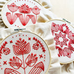 Tulips in Symmetry Complete Embroidery Kit - Tiny Tomatoes Supply Co.