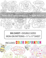 The Big Blooms Big Sheet of Embroidery Transfer Patterns - Tiny Tomatoes Supply Co.