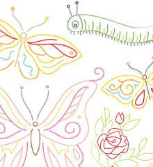 Butterfly Garden : Embroidery Transfer Patterns - Tiny Tomatoes Supply Co.