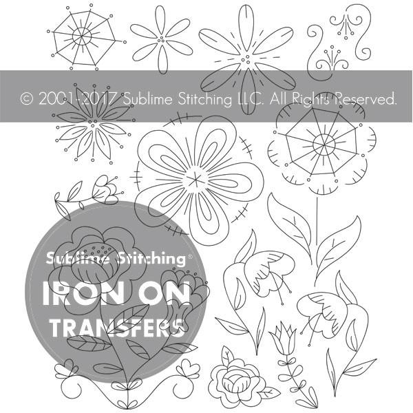 Fantasy Flowers : Embroidery Transfer Patterns - Tiny Tomatoes Supply Co.