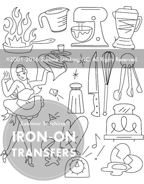 Krazy Kitchen : Embroidery Transfer Patterns - Tiny Tomatoes Supply Co.