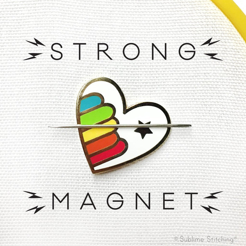 Rainbow Heart Magnetic Needle Minder - Tiny Tomatoes Supply Co.