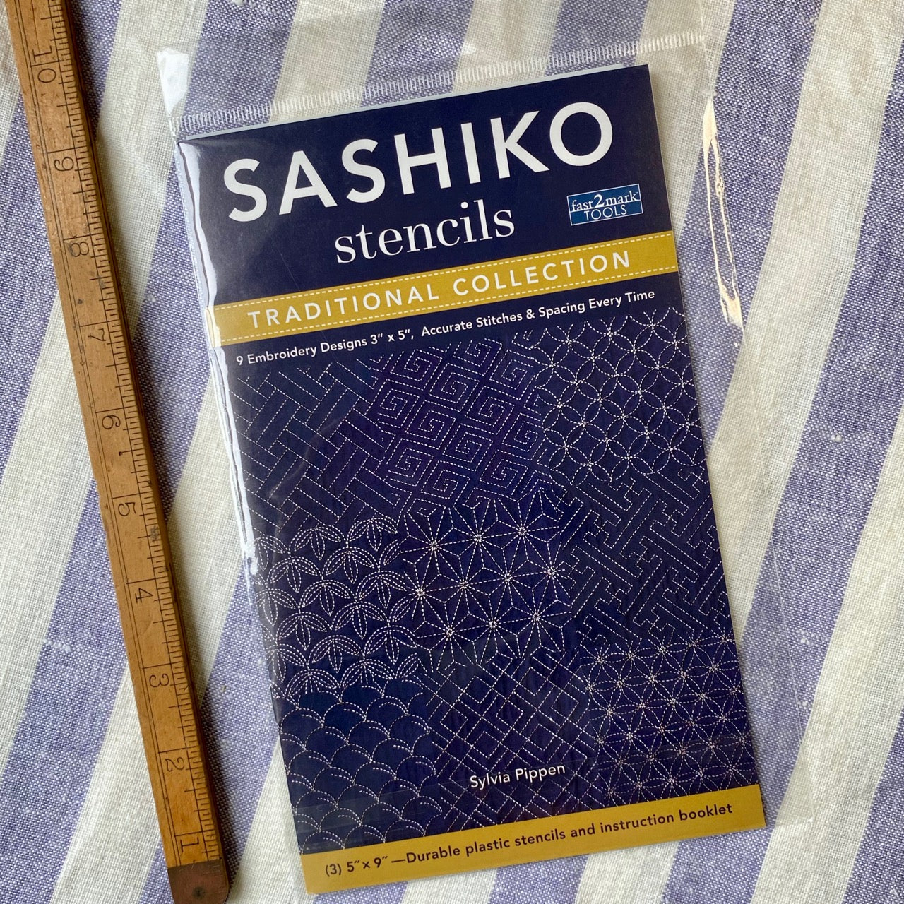 30679 Sashiko Stitch, Angled 7 Treasures – Full Line Stencil Store